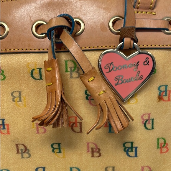 Vintage Dooney & Bourke Tan Satchel with Leather Trim - Picture 2 of 12